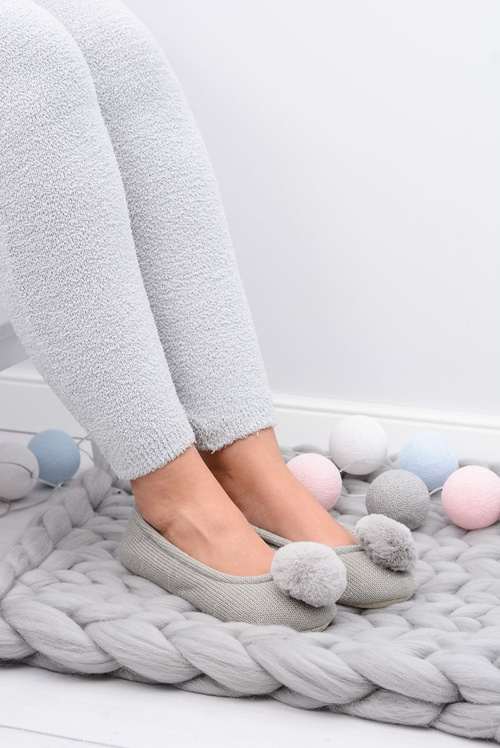 Grey SOXO Women's Homemade Ballerinas with Pump