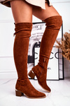 Women's high boots over the knee eco-suede camel Can't Stop