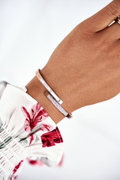 Women's Bracelet Steel With Zircons Rose Gold Sekvana