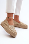 Women's Lace Espadrilles on Platform Gold Elarose