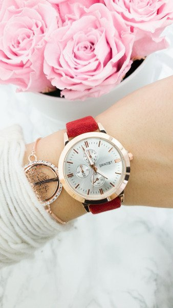 Women's Ernest Darsi Watch Maroon Suede