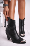 Women’s Boots Metal Toe Print Black Eternally