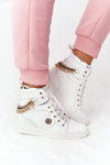 Leather Wedge Sneakers Lewski Shoes 3004-0 White