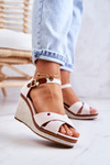 Women's Sandals On Wedge Beige Veenus