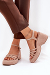Platform And Wedge Sandals Made Of Eco Suede Beige Nendal