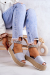 Espadrilles Sandals On The Platform Blue Jeannie