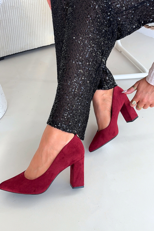 Czółenka Zamsz Słupek Brodowe Sergio Leone PB216