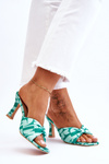Fashionable High Heels In Print Green Floria