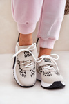 Sports Shoes Sneakers Women On Platform Leopard White-Beige Pumbes