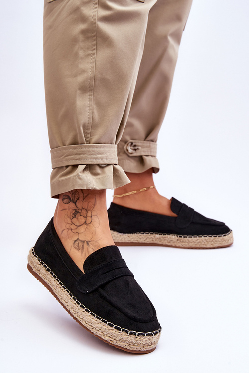 Women's Suede Espadrilles Black Keyla