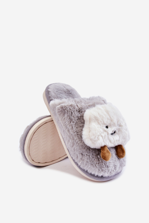 Papcie Dziecięce Ocieplane Futerko Szare Rubee