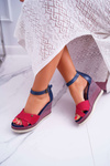 Women's Platform Sandals Jeans Red DoThis!