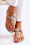 Women's Sandals Flip-flops With Cubic Zirconia Silver Solea