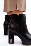 Women's Heeled Boots With Zipper Black Rasoda