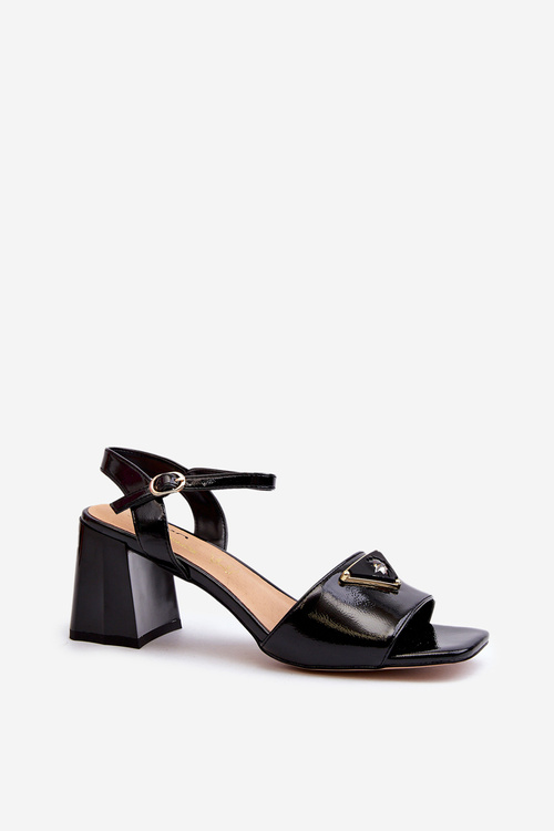 Elegant Black Patent Sandals with Heel D&A MR38-660