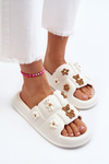 Women's Foam Flip Flops with Decorations White Cambrina