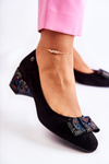 Suede Pumps On Heel Sergio Leone PB149 Black