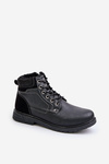 Insulated men's boots made of eco leather black Venredia