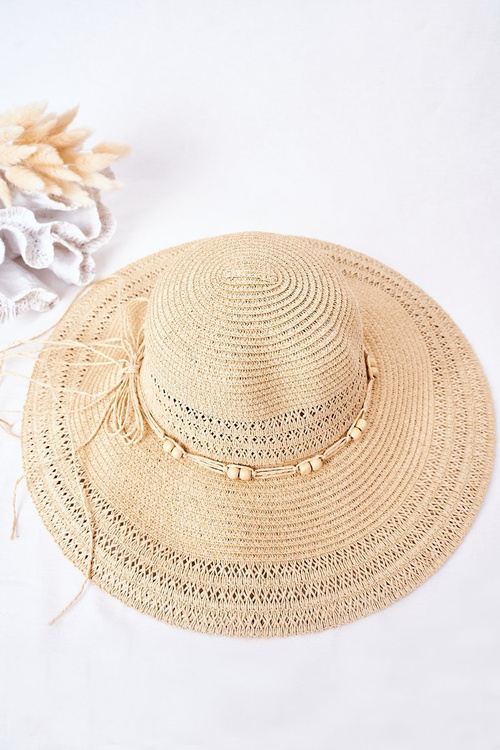 Large-Brimmed Straw Hat BRUNO ROSSI Beige