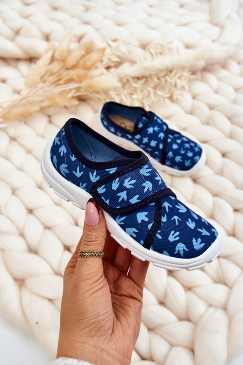 Papcie Dziecięce Ślady Dinozaura Granatowe Befado 974X476