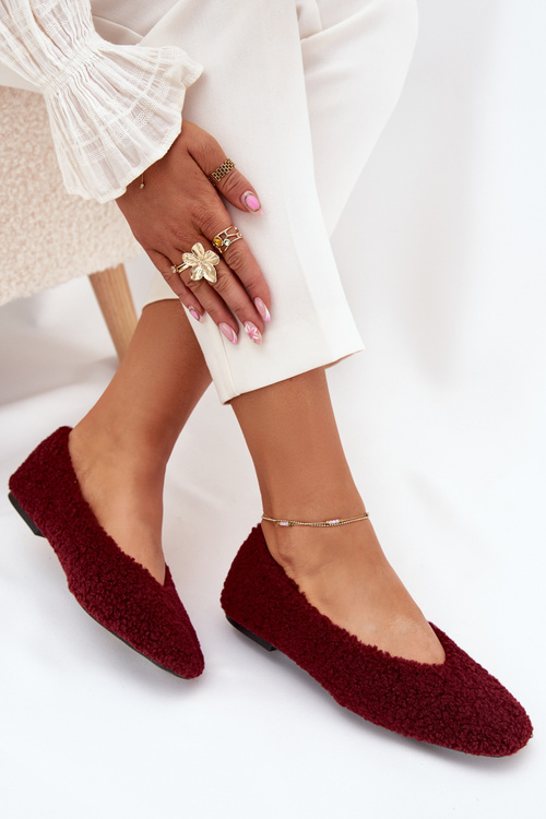 Women's Ballerinas With Sheepskin Bordeaux Zimira