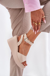 Wedge Heeled Women's Sandals Beige Efrina