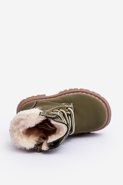 Children's Trapper Boots with a Zip and Sheepskin Zilelone Marialee