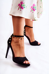 Women's Sandals High Heel With Decorative Black Livorno