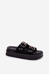 Women's Sandals With Buckles On Platform Black Nilatha