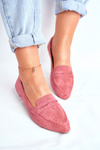 Women's Suede Moccasins CH-1M6 Pink Laveria
