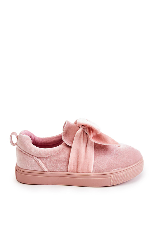 Children's Sneakers Slip-On With A Bow Pink Timma