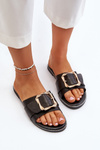 Women's Black Sandals with Strap and Buckle Opahiri