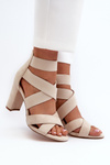 Women's sandals with straps on a beige heel Obissa