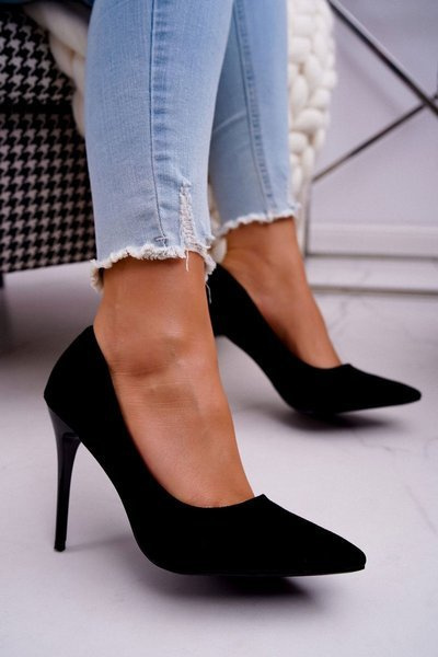 Women's Black Suede Stilettos Betty