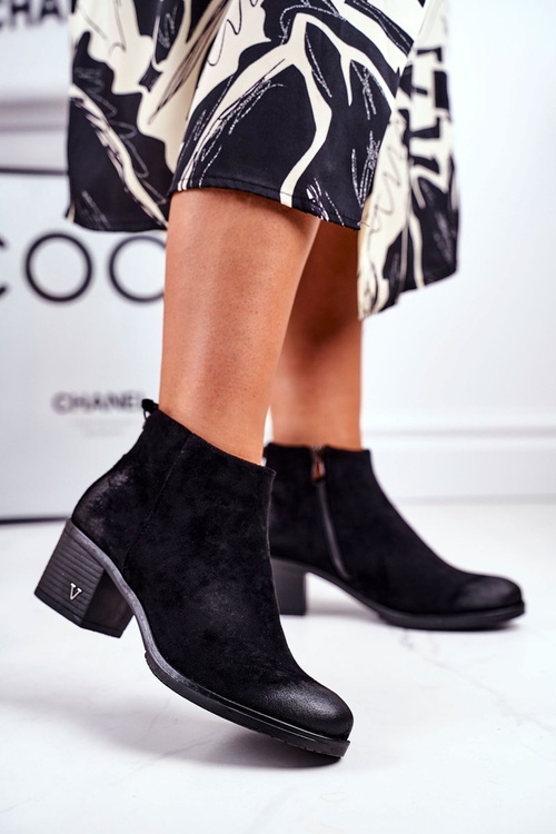 Women’s Boot On High Heel Suede Black Volares