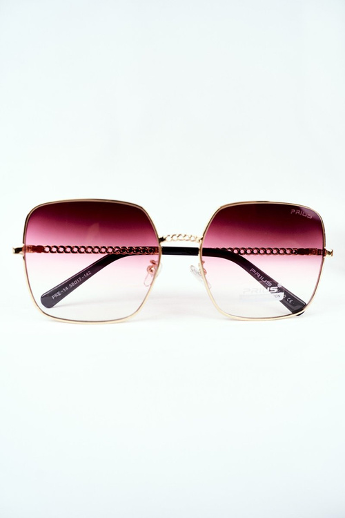 Women's Sunglasses Prius PRE-14 Gold Pink Dark Mirror Gradient