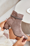 Women's Eco Suede Heeled Boots With Pointed Toes Brown Terivannes