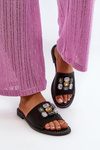 Women's sandals with decorations S.Barski KV27-031 black