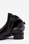 Women's Low-Cut Ankle Boots on Flat Heel Black Kassona