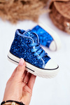 Children's Sneakers With Glitter Blue Ally