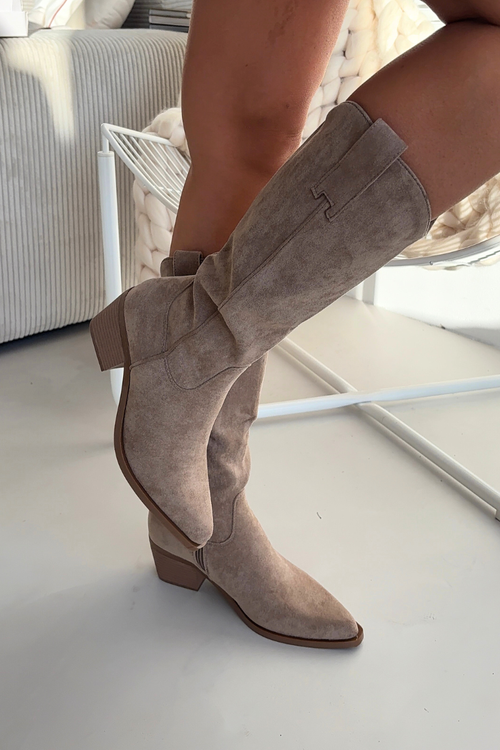 Damskie Kozaki Kowbojki Khaki Jazelle