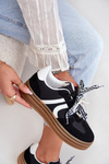 Women's platform sneakers with decorations black Vinness