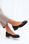 Leather Ballerinas With Decoration D&A MK51-059 Black