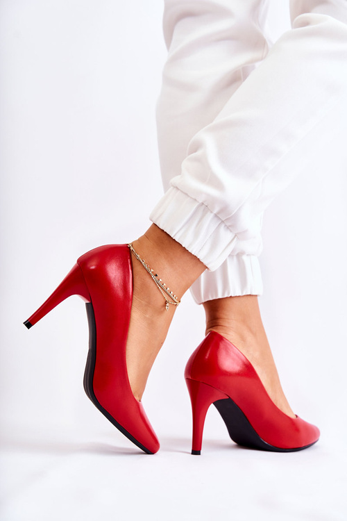 Classic Leather Stilettos Red Magically