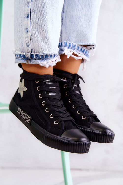 Trampki Damskie Klasyczne Wysokie Czarne Big Star JJ274380