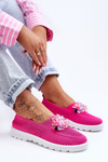Women's Slip-On Sneakers with Stones Fuchsia Simple