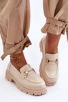 Women's Classic Moccasins On Platform Beige Miracle