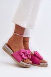 Women's Platform Slides with Bow Fuchsia Aflia