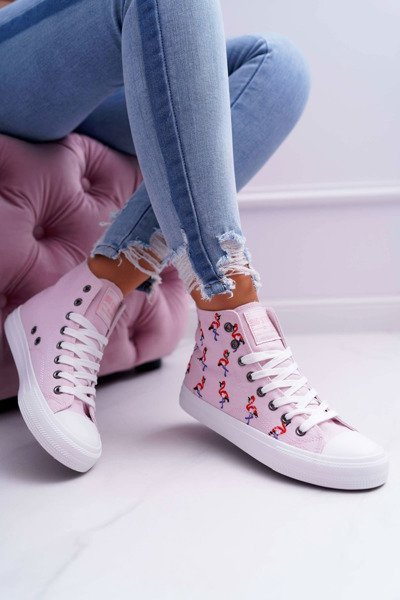 Damskie Trampki Wysokie Flamingi Big Star Różowe DD274661