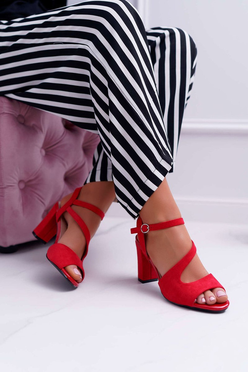 Women's Stiletto Sandals Sergio Leone SK868 Suede Red Mersi